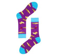 Charger l&#39;image dans la galerie, Breakfast on Purple Crazy Socks - Crazy Sock Thursdays
