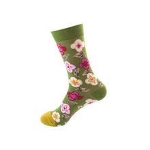 Lade das Bild in den Galerie-Viewer, Floral on Green Crazy Socks - Crazy Sock Thursdays
