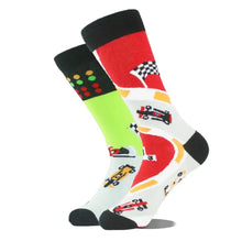 Lade das Bild in den Galerie-Viewer, Race Car Odd Paired Socks - Crazy Sock Thursdays
